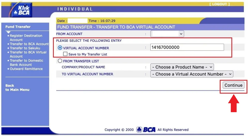 cara menggunakan VA BCA